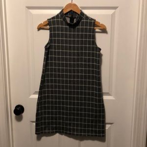 Grey white plaid dress
